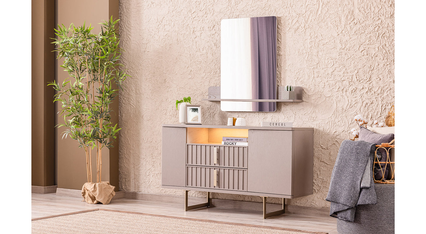 Latte Dresser with Mirror