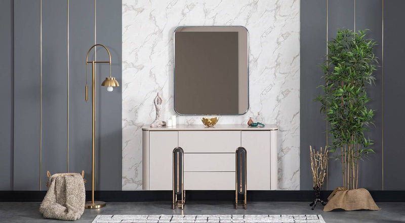 Ottoman Dresser with Mirror