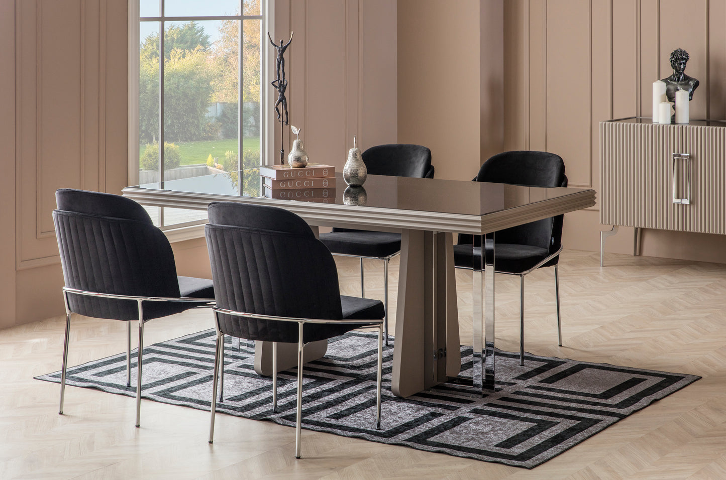 ZIRKON - Dining Set ( 6 Chairs +Table )