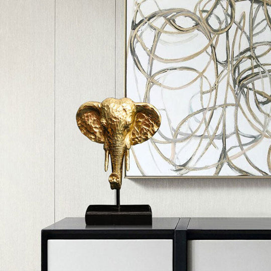 Elephant Head Sculpture Decor