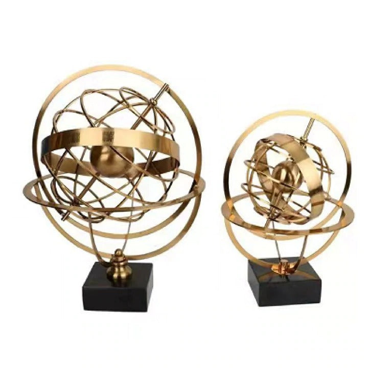 Gold Globe Marble Base Set