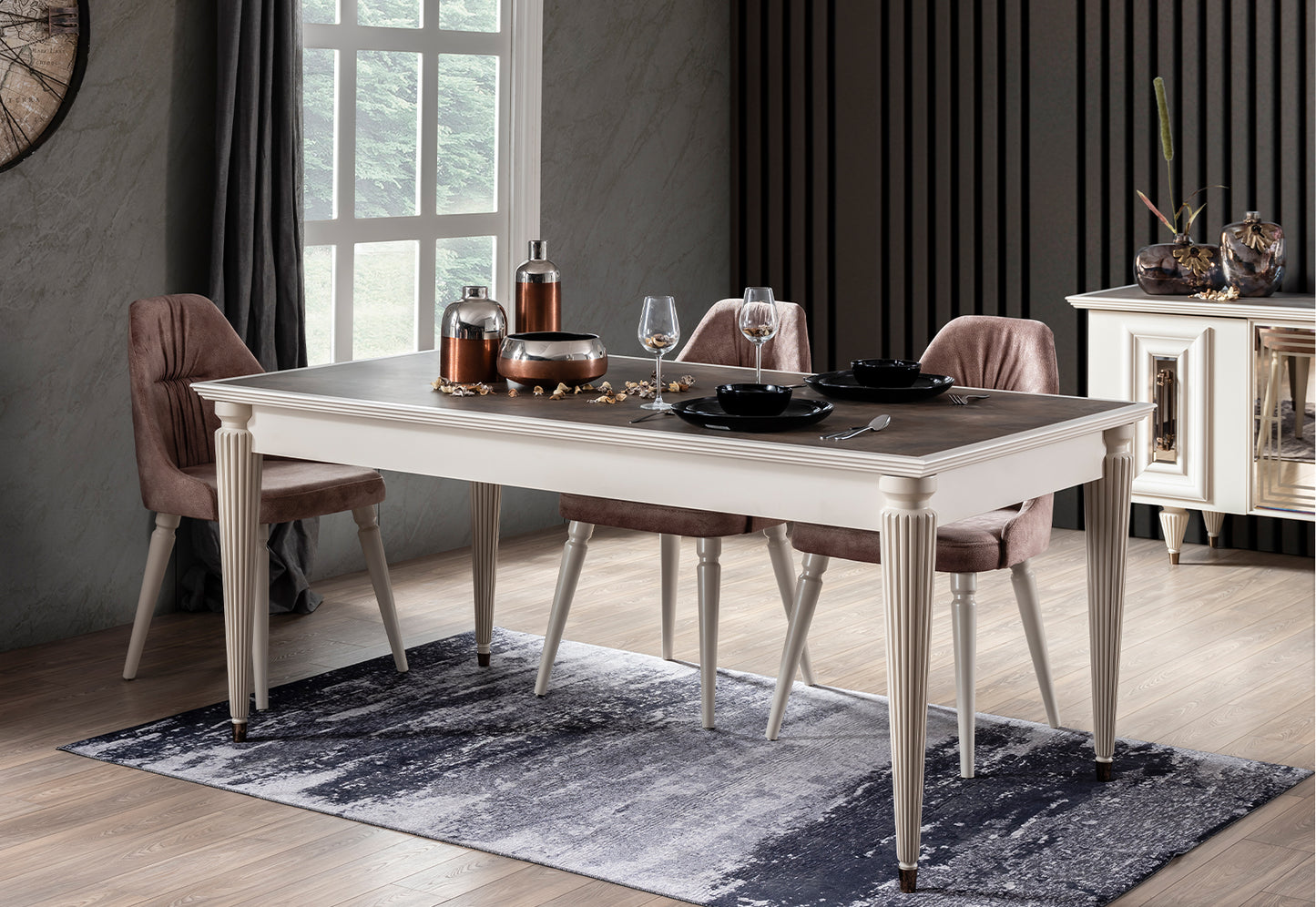 NİRVANA - Dining Set ( 6 Chairs +Table )