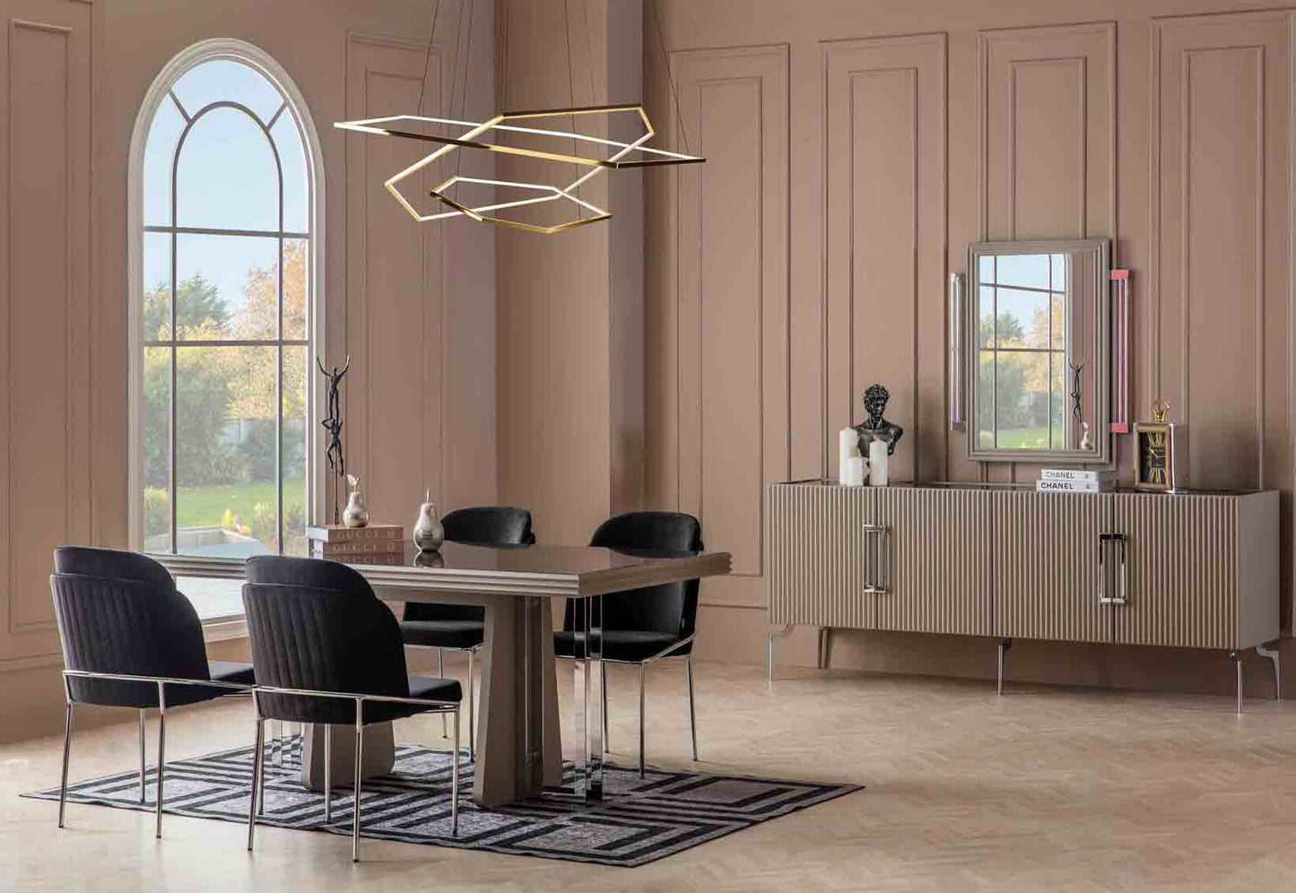 ZIRKON - Dining Set ( 6 Chairs +Table )