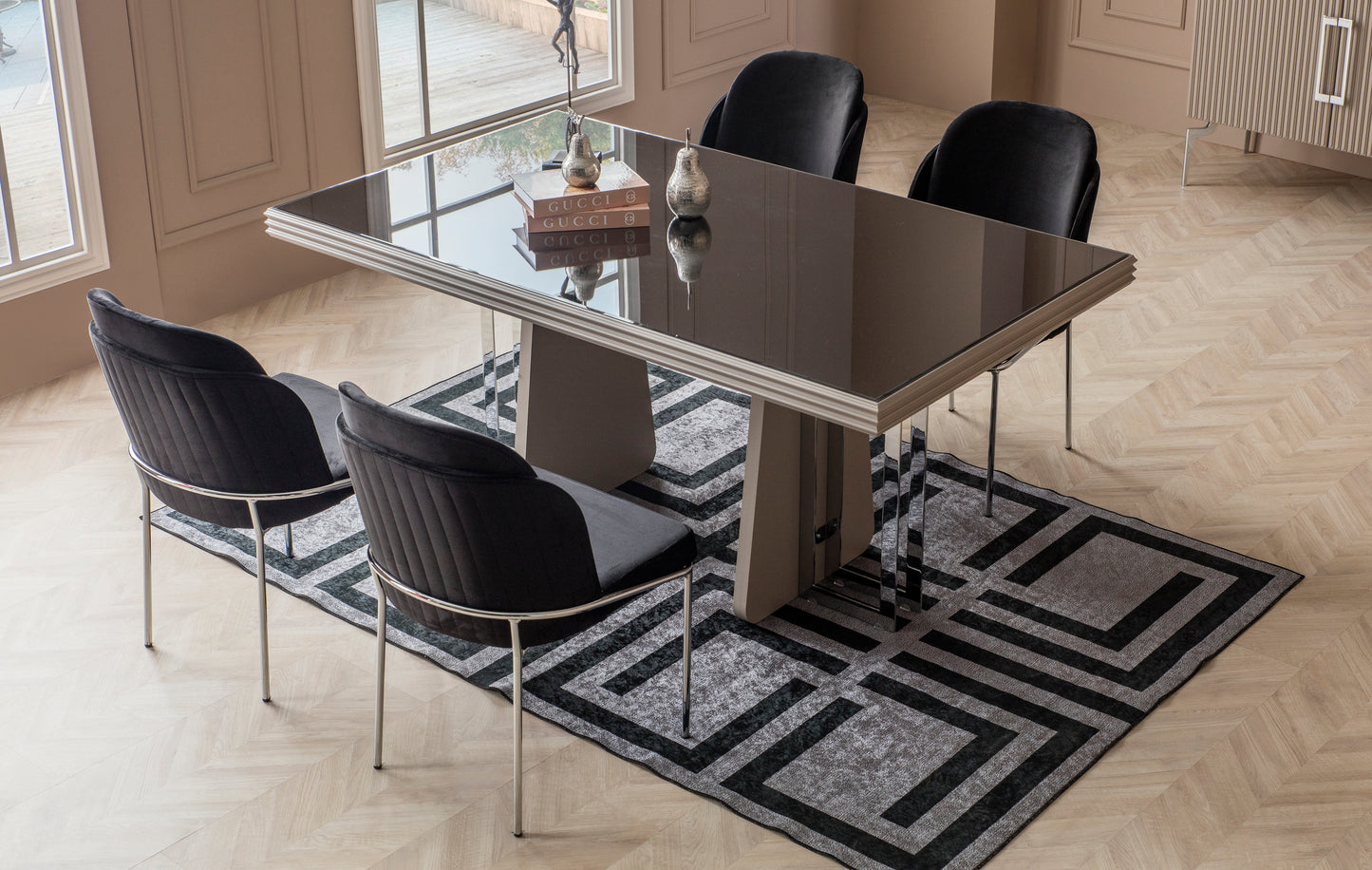 ZIRKON - Dining Set ( 6 Chairs +Table )