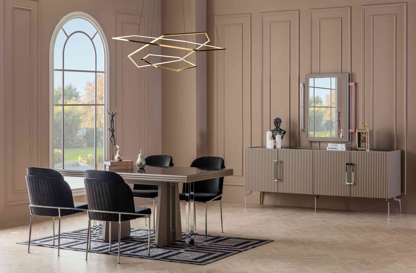 ZIRKON - Dining Set ( 6 Chairs +Table )